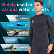 Women Wetsuit Men Neoprene Wet Suit 3Mm Thermal UV Protection Scuba Gear Back Zip Ultra Stretch Black Swimsuit Long Sleeve Full Body Diving Suits for Snorkeling Swimming Outdoor Water Sports