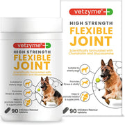 | High Strength Flexible Joint Supplements for Senior Dogs | Hip & Joint Care Tablets | Tasty Chicken Treats with Glucosamine & Omega 3, 90 Count (Pack of 1)