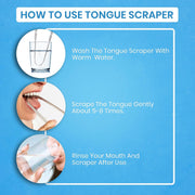 Tongue Scraper for Adults by  (2Pcs Oral Care Pack) Stainless Steel Tongue Cleaners Reduce Bad Breath 100% Metal Tough Scrapers Men and Women Hygiene Product