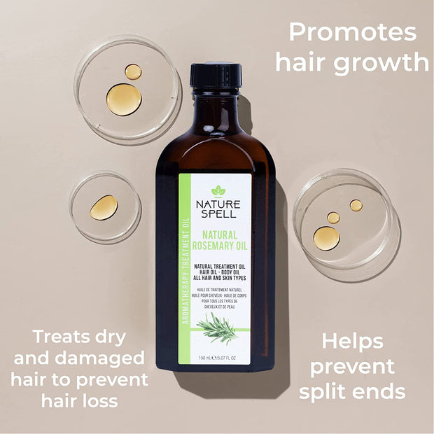 Rosemary Oil for Hair with Hair Oil Applicator Bottle Comb 150Ml – Rosemary Oil for Hair Growth – Treat Dry Damaged Hair to Target Hair Loss with Precision Oil Applicator Comb Bottle
