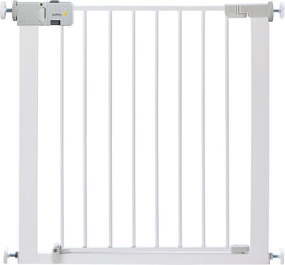 Securetech Metal Gate, Pressure Fit Safety Gate, Baby Gate for Stairs and Doors, for Widths 73 to 80 Cm, Extendable up to 136 Cm with Extensions Sold Separately, Metal White