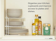 – 3 Tier Plate Rack - Kitchen Cupboard Organiser – White