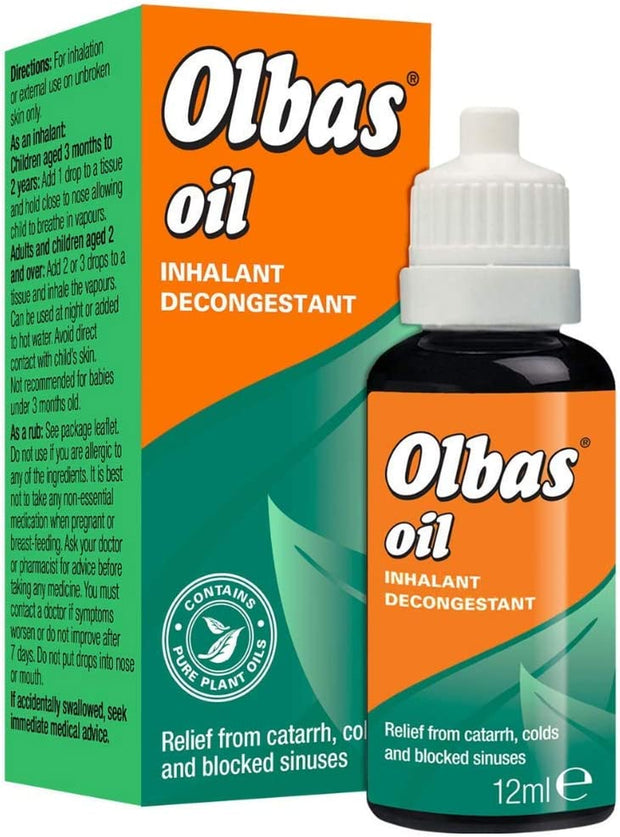 Oil 30Ml - Inhalant Decongestant Oil - Relief from Catarrh, Colds & Blocked Sinuses