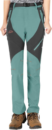 Womens Walking Hiking Waterproof Trousers Winter Fleece Lined Thermal Outdoor Softshell Ski Snow Pants