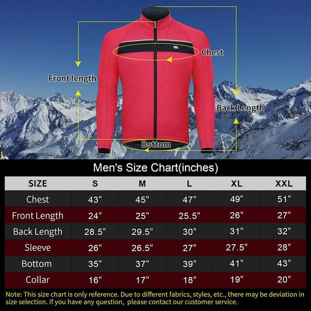 Mens Cycling Jacket Winter Windproof Coat MTB Reflective & High Visibility Breathable Running Biking Jacket for Outdoor Sports Wear
