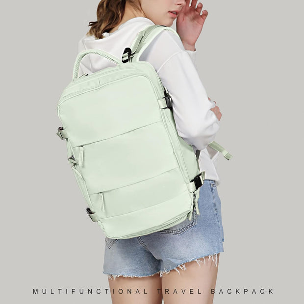 Large Travel Backpack Women, Carry on Backpack Men,Hiking Backpack Waterproof Outdoor Sports Rucksack Casual Daypack School Bag Fit 14 Inch Laptop with USB Charging Port Shoes Compartment