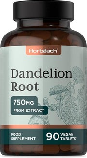 Dandelion Root Extract 750Mg | High Strength 4:1 Extract | Liver & Digestion Support | 90 Vegan Tablets | by