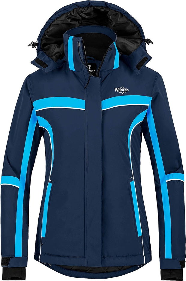 Women'S Waterproof Ski Jacket Hooded Warm Winter Coat Mountain Snowboarding Jackets Outdoor Windproof Sports Coats
