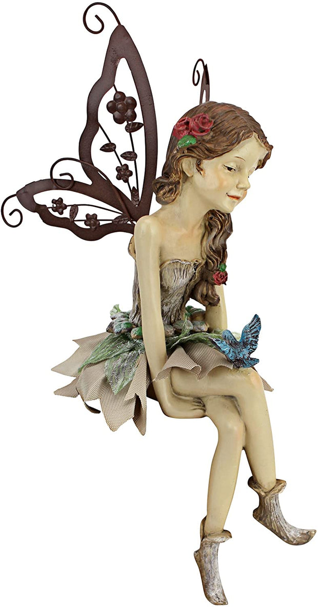 HF326063 Fannie the Garden Fairy Sitting Statue, 30.5 Cm, Polyresin, Full Color