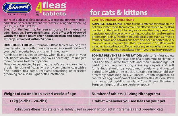 4Fleas Tablets for Cats and Kittens, 6 Treatment Pack, 14D083