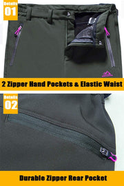 Women'S Trousers Winter Outdoor Fleece Ladies Water-Resistant Trousers with Zip Pockets