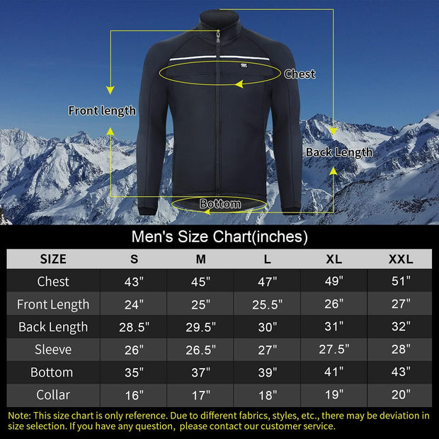 Mens Cycling Jacket Winter Windproof Coat MTB Reflective & High Visibility Breathable Running Biking Jacket for Outdoor Sports Wear