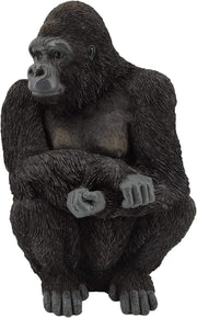Garden and Home Decor GOR001 - Realistic 15 Inch Gorilla Polyresin Statue - Hand Painted Figurine - Intricate Detail Suitable for Indoor or Outdoor Use - Frost and Fade Resistant Animal Lawn Ornament