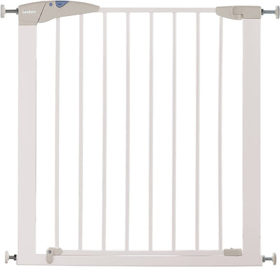 Lindam Stair Gate, Sure Shut Axis Toddler & Baby Gate, Stair Gate Pressure Fit Baby or Dog Gate, Baby Safety Gate for Stairs & Doorways, Easy Install No-Screws Child Gate, 76-82Cm, White