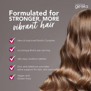 Biotin Hair Growth Supplement - 180 Tablets Enhanced with Zinc & Selenium, Hair Vitamins Complex - Biotin 10000 Mcg - Vegan, Hair Skin and Nails Vitamins for Women & Men UK