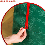 Deluxe Christmas Tree Decoration Lights Zip up Sack Storage Bag Organiser for Upto 9Ft Xmas Trees - Stores Ribbon Tinsel Wreath Stocking Lights Bow Tags, Gift Wrap Paper Tidy