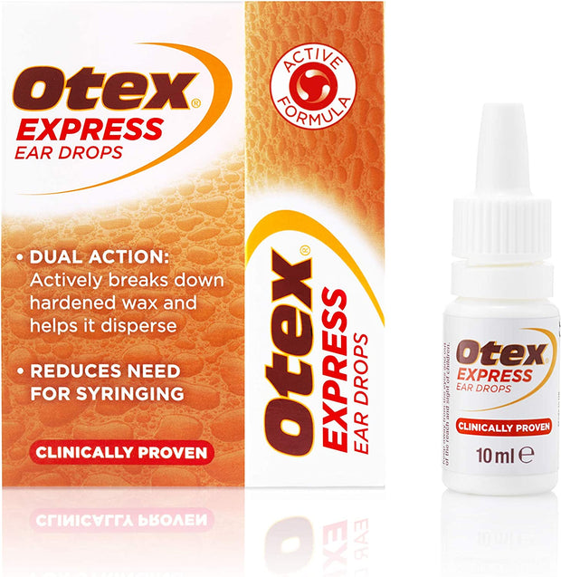 Express Ear Drops, Clinically Proven Ear Wax Removal Drops for Excessive, Hardened Ear Wax. Can Reduce the Need for Syringing, 10Ml