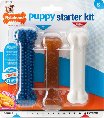 Puppy Starter Kit, Pack of 3 Dental Dog Chew Bones, Teething, Gentle, Graduate, Small, for Puppies up to 11 Kg