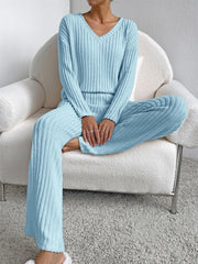Ribbed Lounge Wear Sets for Women Uk 2 Pieces Co Ord Sets Tracksuit Full Set Ladies Pjs Sets Loungewear Sleepwear Homewear