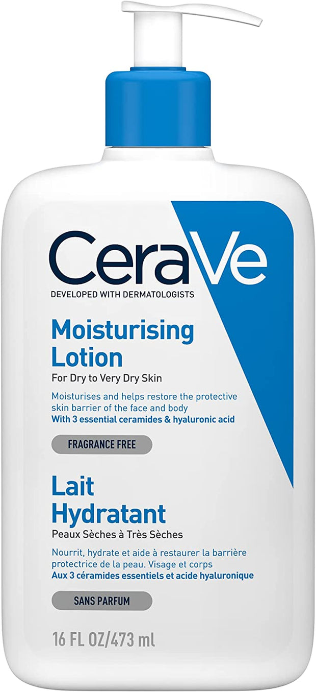Moisturising Lotion, with Hyaluronic Acid and 3 Essential Ceramides, Daily Face & Body Moisturiser for Dry to Very Dry Skin (Packaging May Vary) 236 Ml (Pack of 1)