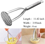 Potato Masher,Professional 18-10 Stainless Steel Potato Masher,Garlic Press,Cooking and Kitchen Gadget. (Two-Sided)