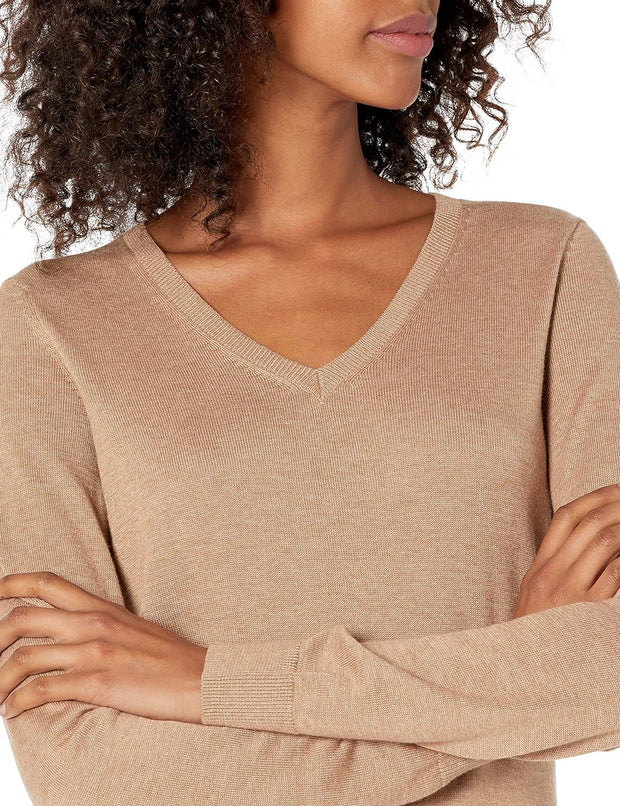Women'S Classic-Fit Lightweight Long-Sleeve V-Neck Jumper (Available in plus Size)