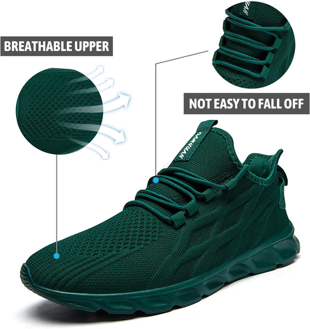 Mens Trainers Running Shoes Leisure Sneakers Mesh Walking Gym Tennis Shoes Lightweight Breathable Sports Outdoor Fitness Jogging