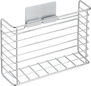 AFFIX Kitchen Storage Unit - Self-Adhesive Steel Storage Basket for Kitchen Essentials - Store Kitchen Accessories like Cling Film and Tin Foil - Chrome
