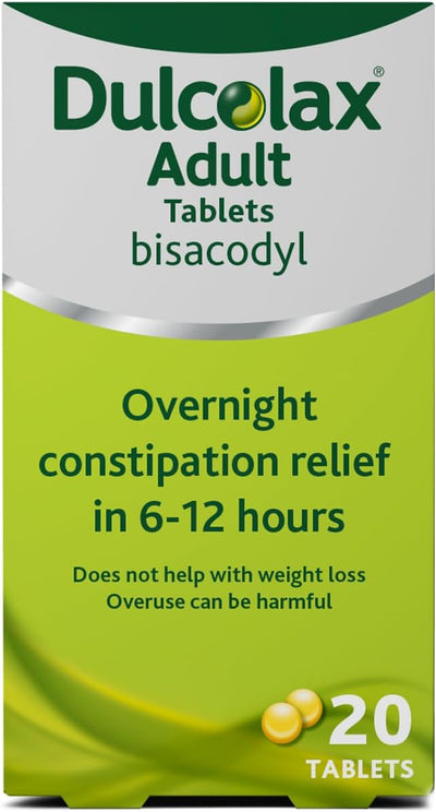 Adult 5 Mg Gastro-Resistant Tablets - Overnight Relief from Occasional Constipation in 6-12 Hours- Laxative Tablets,20 Count (Pack of 1)