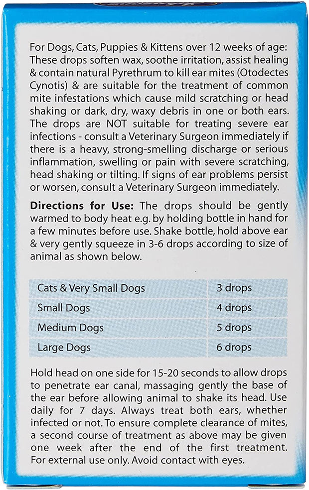 Veterinary Products Ear Drops, Clear,15 Ml (Pack of 1)