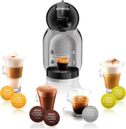 De'Longhi Nescafé  Mini Me, Single Serve Capsule Coffee Machine Starter Kit, Including 6 Boxes of Coffee Pods, EDG155.BG, 230 Milliliters, Black & Grey
