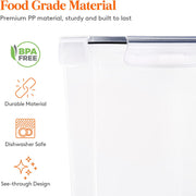 18Pcs Airtight Food Storage Containers with Lids, Plastic Cereal Storage Containers with Labels Marker for Flour Sugar Dry Food in Kitchen Pantry Cabinet Organization, BPA Free