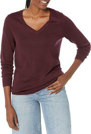Women'S Classic-Fit Lightweight Long-Sleeve V-Neck Jumper (Available in plus Size)