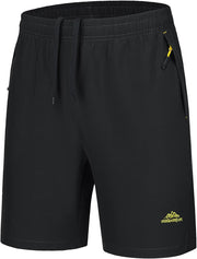 Men'S Quick-Drying Training Shorts, Running Shorts, Breathable Sports Shorts with Zip Pockets