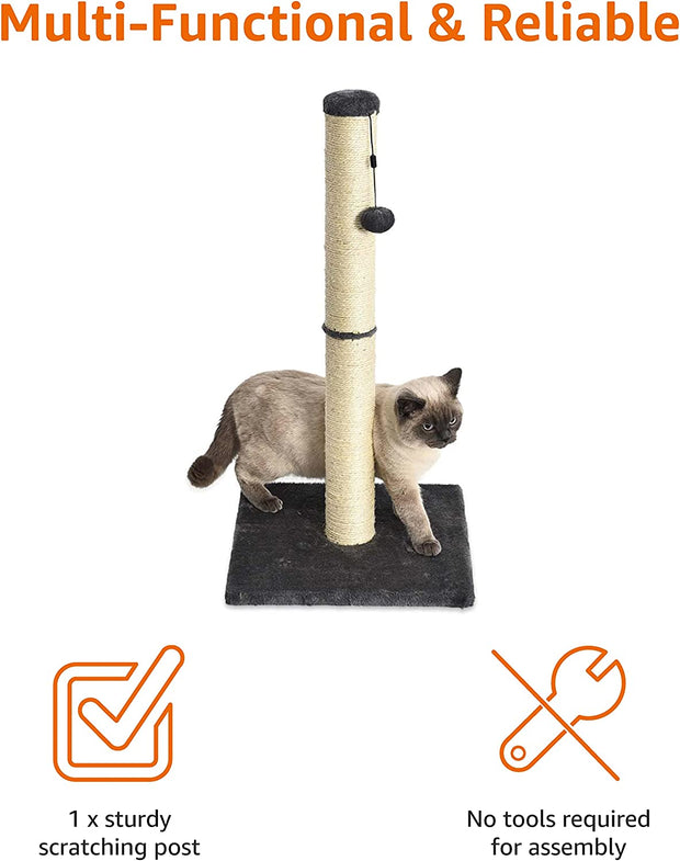 Medium Cat Scratching Post, 40.01 X 40.01 X 80.01 Cm, Grey