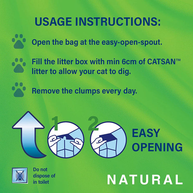 Natural Clumping Cat Litter 20 Litre Bag, 100 Percent Biodegradable, Extra Absorbent