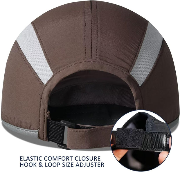 UPF50+ Folding Outdoor Hat Unstructured Reflective Design Breathable Soft Sport Cap for Outdoor Sport