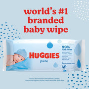 Pure, Baby Wipes, 12 Packs (672 Wipes Total) - Natural Wet Wipes for Sensitive Skin - 99 Percent Pure Water - Fragrance Free to Clean and Protect