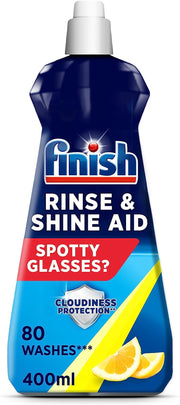 |  Dishwasher Rinse & Shine Aid | Lemon| 400Ml | for Drier Glasses and Spot Prevention