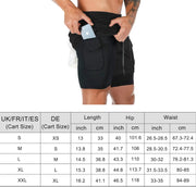 Mens Running Gym 2 in 1 Sports Shorts Breathable Outdoor Workout Training Shorts with Pockets