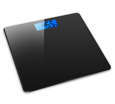 Digital Electronic Bathroom Scale Bath Scales Body Weight 28X28Cm 180KG Platform Backlit Display Weight Management Black Silver White (Black)