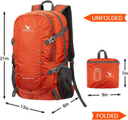 40L Lightweight Packable Backpack Hiking Daypack Walking Rucksack Foldable Camping Sports Outdoor Knapsack for Women Men