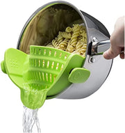 Snap N Strain Clip-On Strainer - Collapsible Colander for Pasta, Pot Noodle - Space-Saving Sieves and Pot Strainer, Innovative Home Gadgets Collection - Must-Have Kitchen Gadget - Grey
