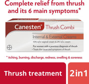 Thrush Combi Internal & External Creams for Thrush Treatment | Clotrimazole | Two-Step Complete Relief Thrush Treatment,2 Count (Pack of 1)