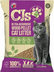 Premium Cat Litter Ultra Absorbent Wood Pellets, Biodegradable, 30 L