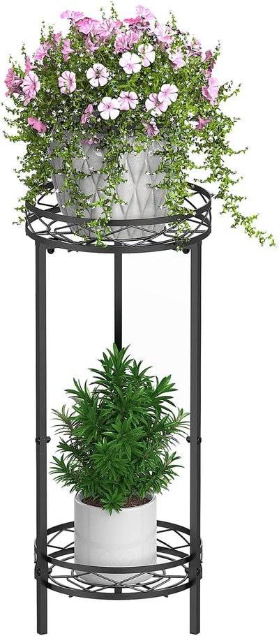 Metal Plant Stands Indoor, 2 Tier Tall Plant Stand 70X29 Cm, Modern Flower Pot Stand for Garden Patio Home Decor, Black