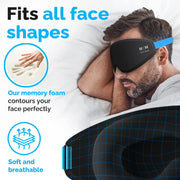 100% Blackout Sleep Masks for Women & Men - Zero Eye Pressure Eye Mask for Sleeping -Our Halo Sleep Mask Includes a Storage Pouch- Black Eye Mask for Travel or Blindfold
