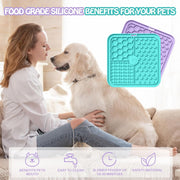 Licky Mats for Dogs and Cats, Premium Lick Mats with Suction Cups for Dog Anxiety Relief, Dog Lick Mats for Bathing, Grooming and Training, 2 Pack with 1 Spatula
