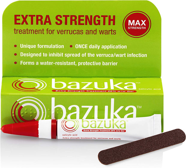 Extra Strength Treatment Gel for Effective, Pain-Free Treatment and Removal of Verrucas and Warts. with Emery Board, 6G