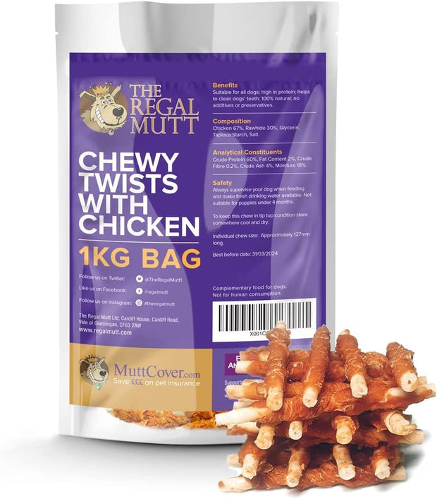 - Chewy Twists with Chicken - 1Kg Bag